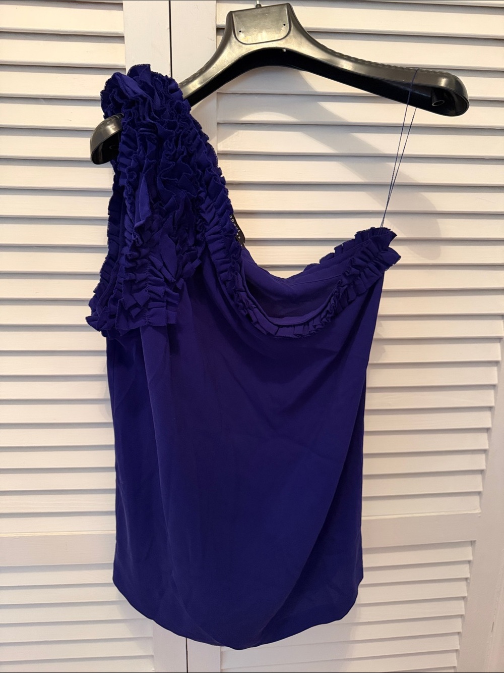 New Robert Rodriguez Scalloped Trim Silk Top in Deep Purple 12